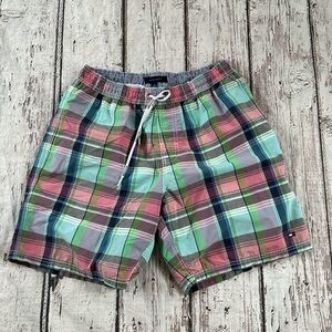 Tommy Hilfiger Plaid Swim Trunks Mens Board Shorts Swimwear Swim Trunks